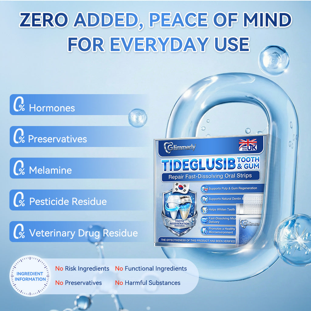 Whiten your teeth in just 7 days 🦷 Glimmerly® Tideglusib Fast‑Dissolving Tooth & Gum Repair Oral Strips ⚡ (Supports tooth repair and helps relieve gum discomfort and other common oral concerns)