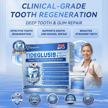 Whiten your teeth in just 7 days 🦷 Glimmerly® Tideglusib Fast‑Dissolving Tooth & Gum Repair Oral Strips ⚡ (Supports tooth repair and helps relieve gum discomfort and other common oral concerns)
